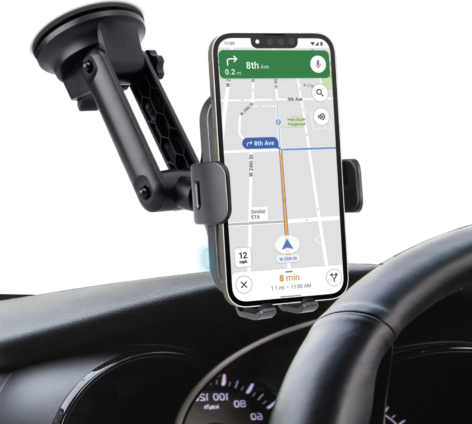 Mbajtës telefoni me karikim wireless SBS TESUPEXTWIR15W, 15W, i zi