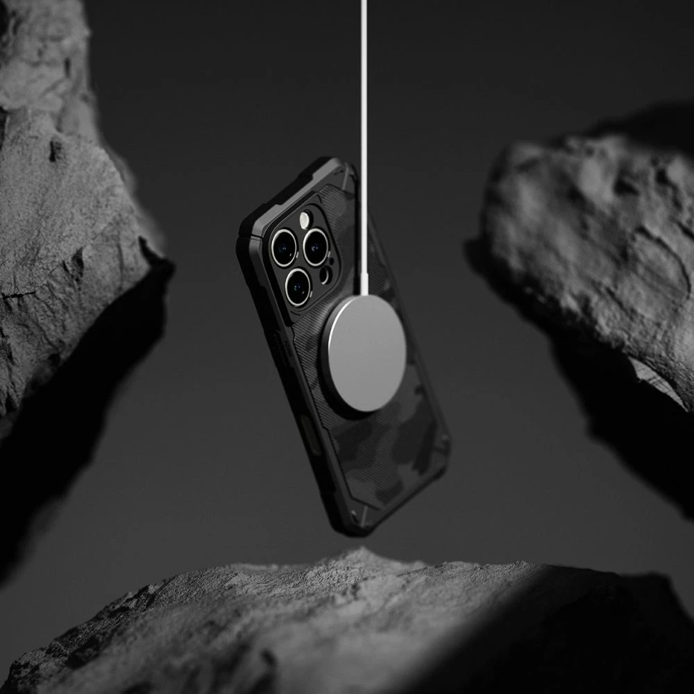 Mbështjellës Ringke Rugged Gear MagSafe për iPhone 16 Pro Max, i zi