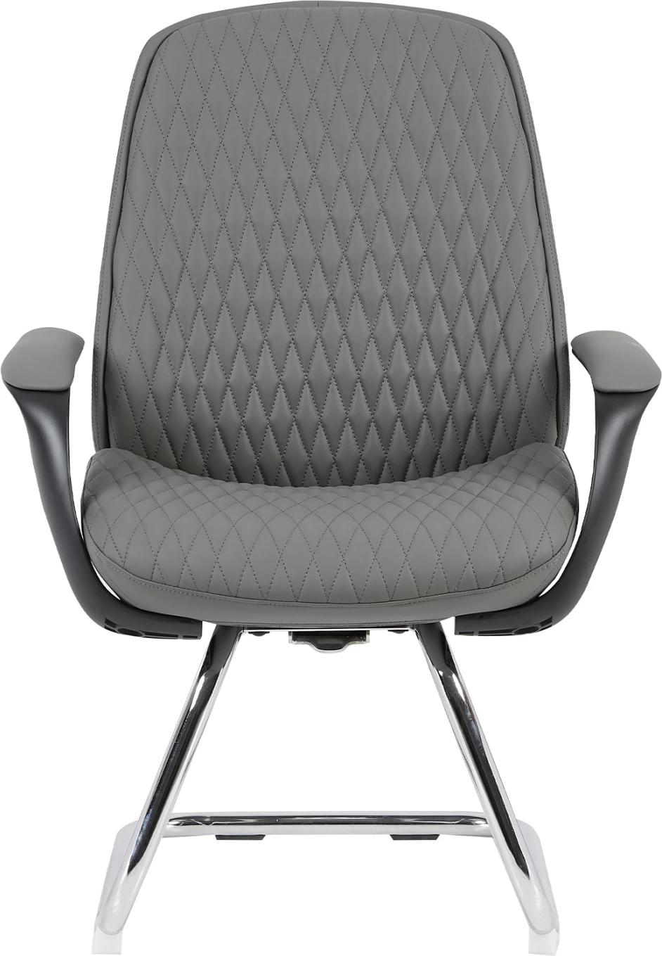 Karrige për vizitorë VELUM-s, FH1235.10, lëkurë sintetike PU gri, bazë e kromuar, 71x60x100 cm