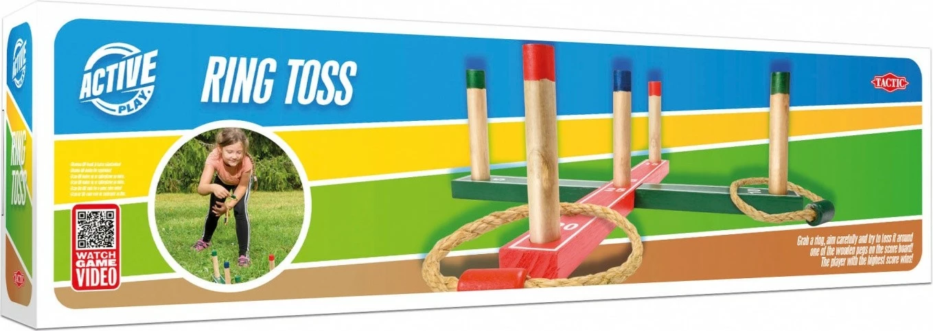 Lojë Ring Toss Tactic, 63275, për jashtë, me bazë druri dhe 5 unaza