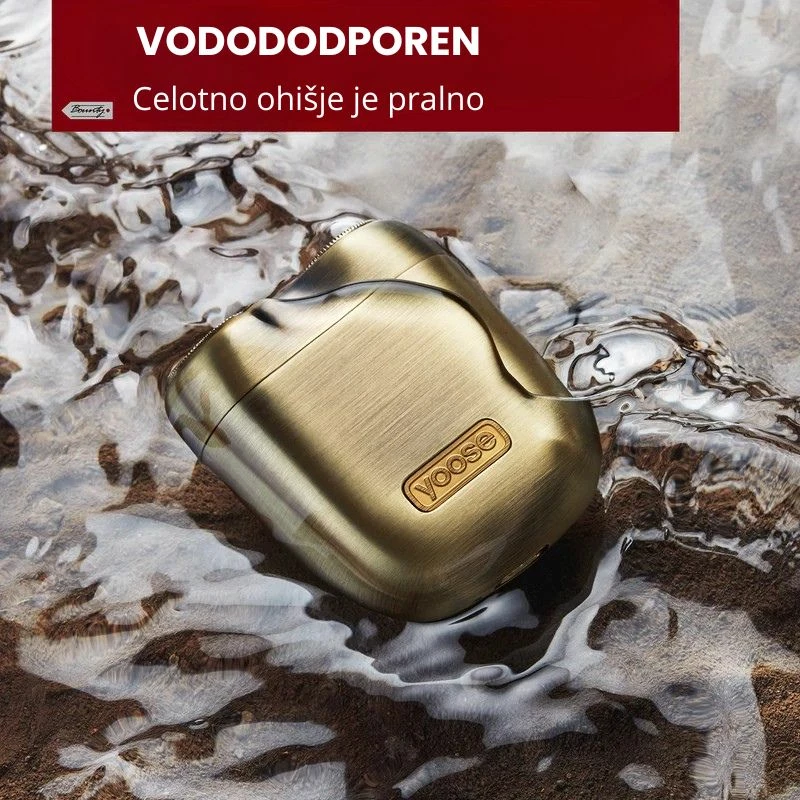 Makinë rroje Yoose Mini 2.0, udhëtimi, 8000 rpm, IPX7, karikim USB-C, e artë, set me paketim dhurate "Bounty Hunter"