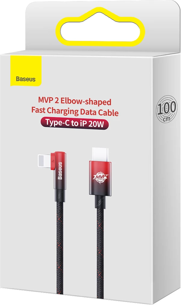 Kabllo Baseus MVP 2, USB-C në Lightning, 1m, 20W, Kuqe