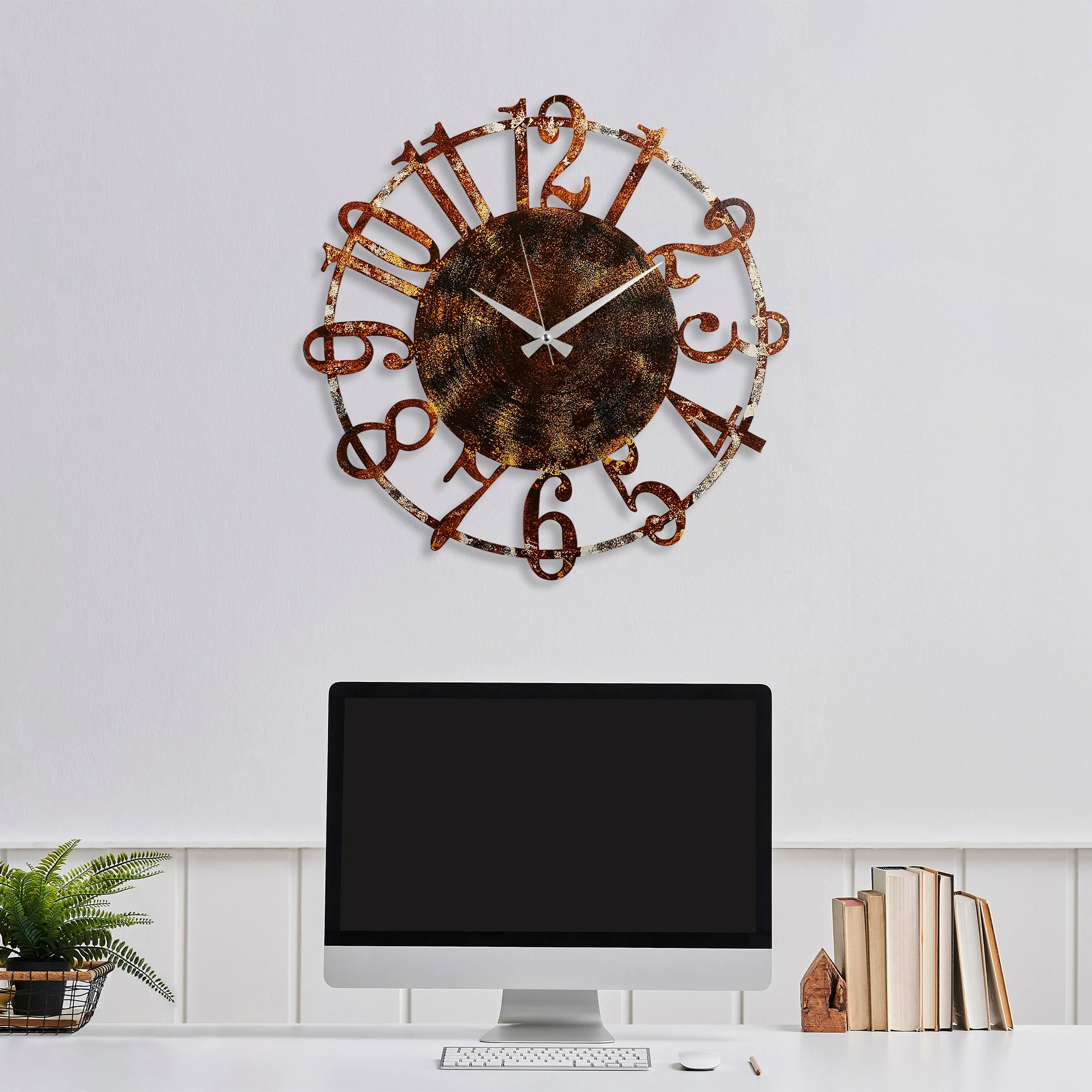Orë muri dekorative prej metali, Wallity, shumëngjyrëshe, 48cm