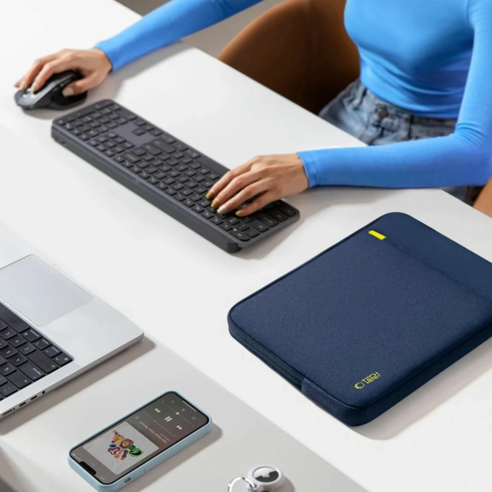 Çantë për laptop Tech-Protect Defender 15-16", blu e errët (Navy Blue), 1 copë