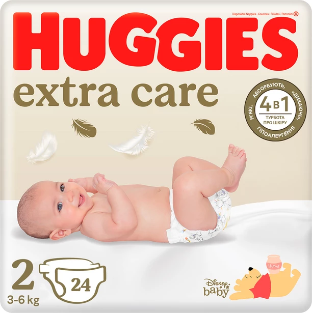 Pelena Huggies® Extra Care 2 (3-6kg), 24 copë
