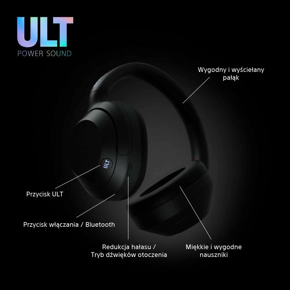 Kufje wireless Sony ULT Wear WHULT900NB.CE7, ANC, mikrofon, 50h bateri, Bluetooth, të zeza