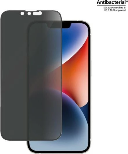 Mbrojtës ekrani PanzerGlass Ultra-Wide Fit Privacy për iPhone 14/13 Pro/13, xham i temperuar, Antibakterial