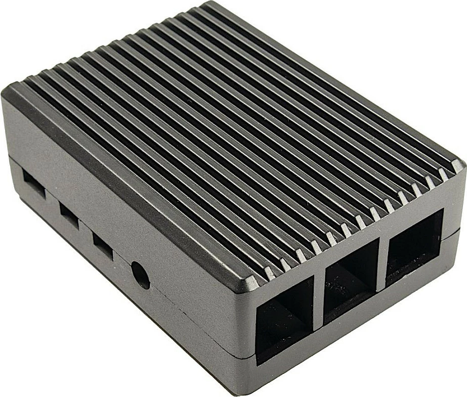 Kasë Inter-Tech RASPBERRY ODS-716 për Raspberry Pi 4 Model B, alumini, e zezë