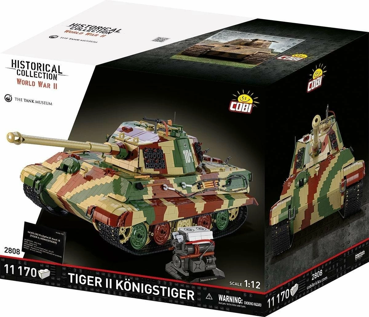 Model tanku COBI Tiger II Königstiger 2808, Historical Collection WWII, 1:12, 11170 pjesë, kamuflazh