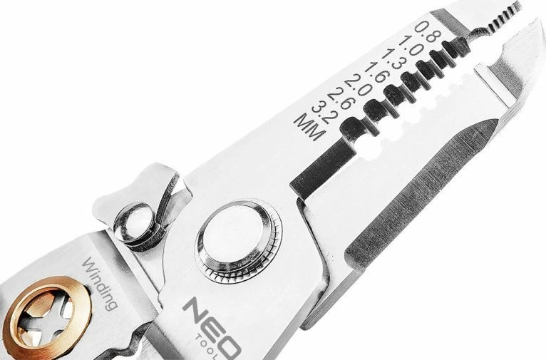 Pinca për zhveshje kabllosh Neo Tools 01-549 6-në-1 180 mm, portokalli/zi