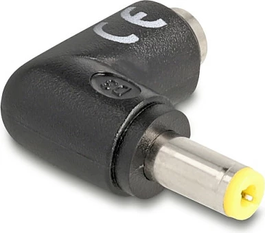 Adapter DC DeLOCK, 90° i kënduar, 5.5x2.1 mm mashkull në femër, i zi