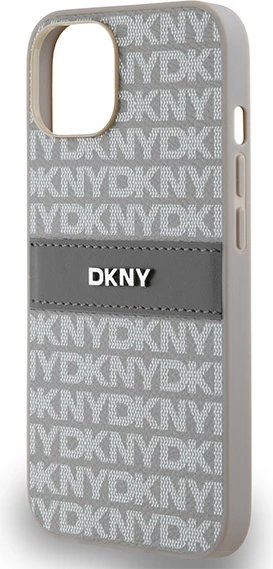 Mbështjellës DKNY Mono Stripe & Metal Logo për iPhone 15/14/13, 6.1", Bezhe