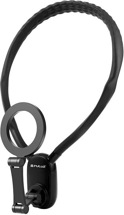 Mbajtës magnetik për qafë Puluz POV, për kamera sportive dhe telefona, PU947B, i zi