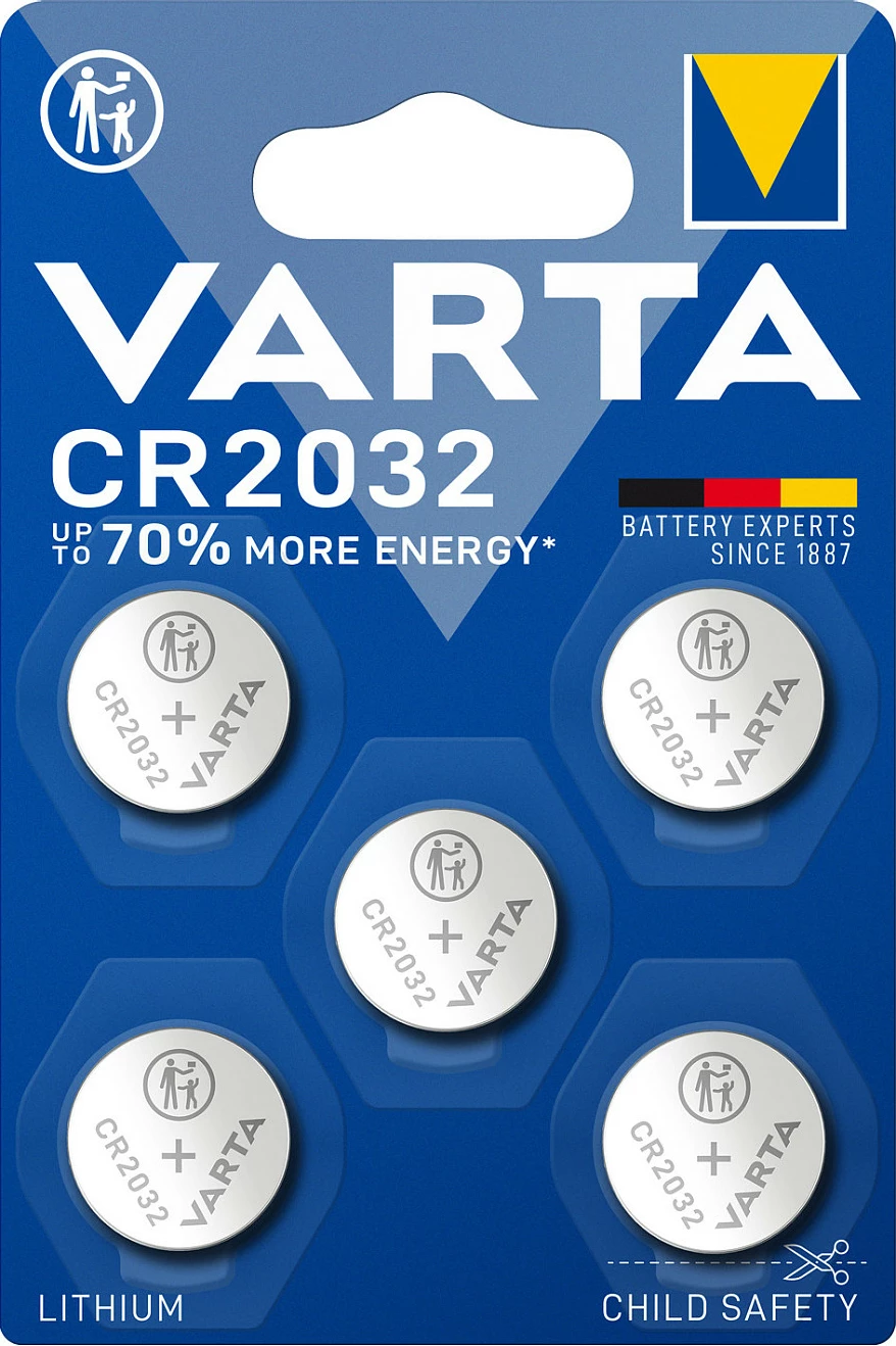 Bateri VARTA CR2032 3V litium, 230 mAh, paketim 5 copë, metalike