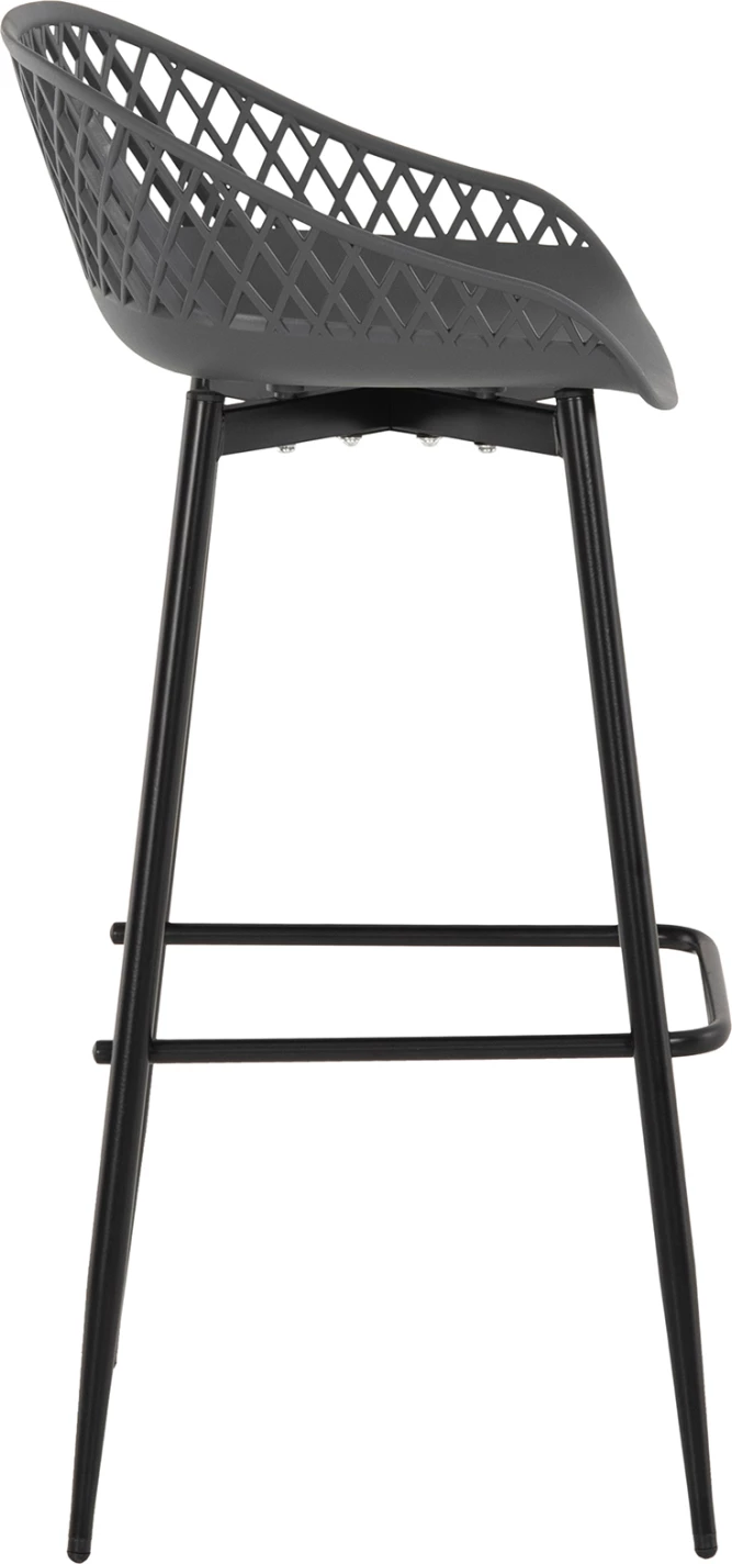 Karrige për bar AVAYA FH8686.20, polipropilen gri, këmbë metalike të zeza, 46x48x99H cm