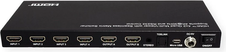 Switch HDMI Matrix VALUE 14.99.3592, 4x2, 4K 30Hz, me telekomandë, i zi