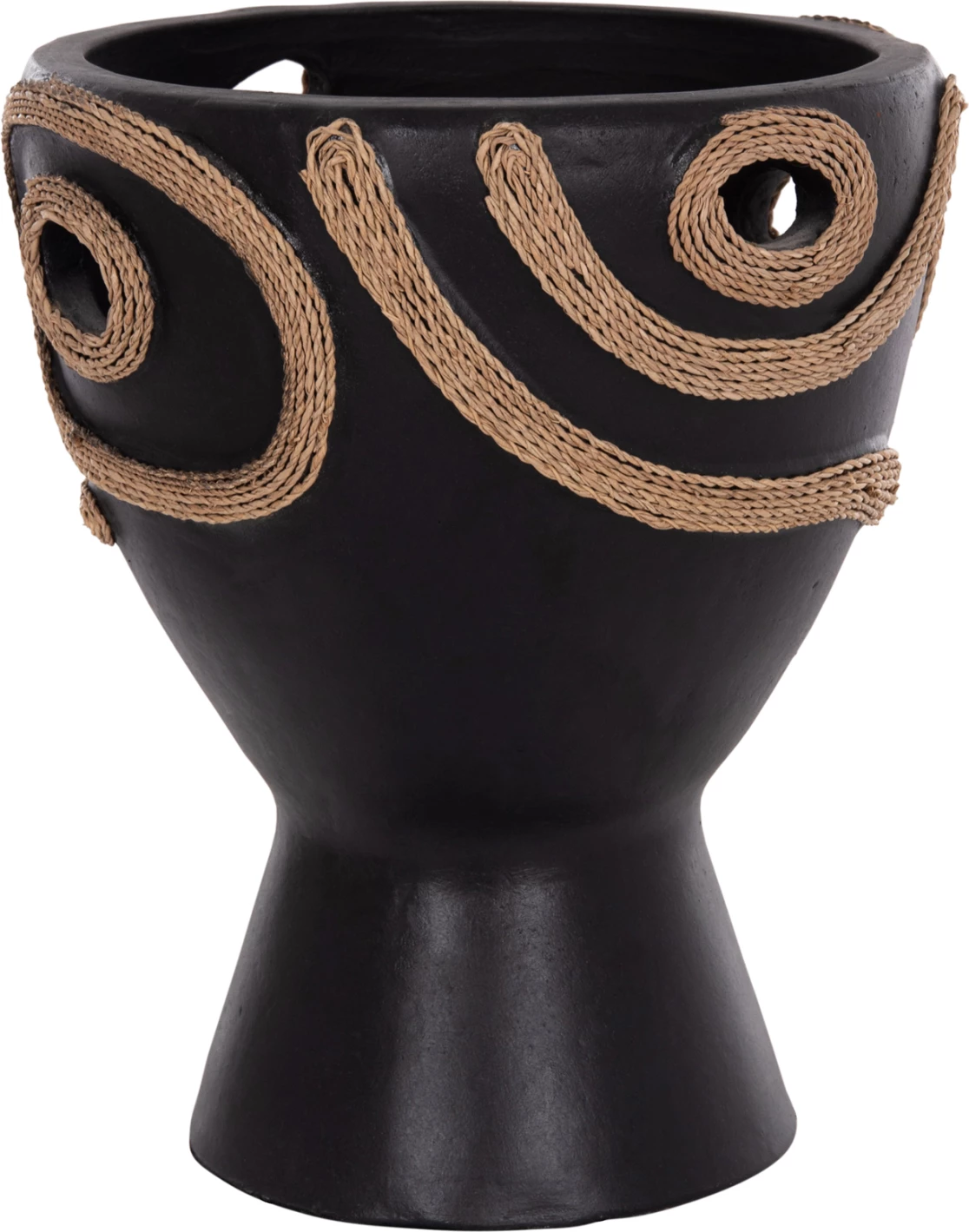 Vazo dekorative tavoline DEAN, terrakotë e zezë, FH4678.01, 23x29cm