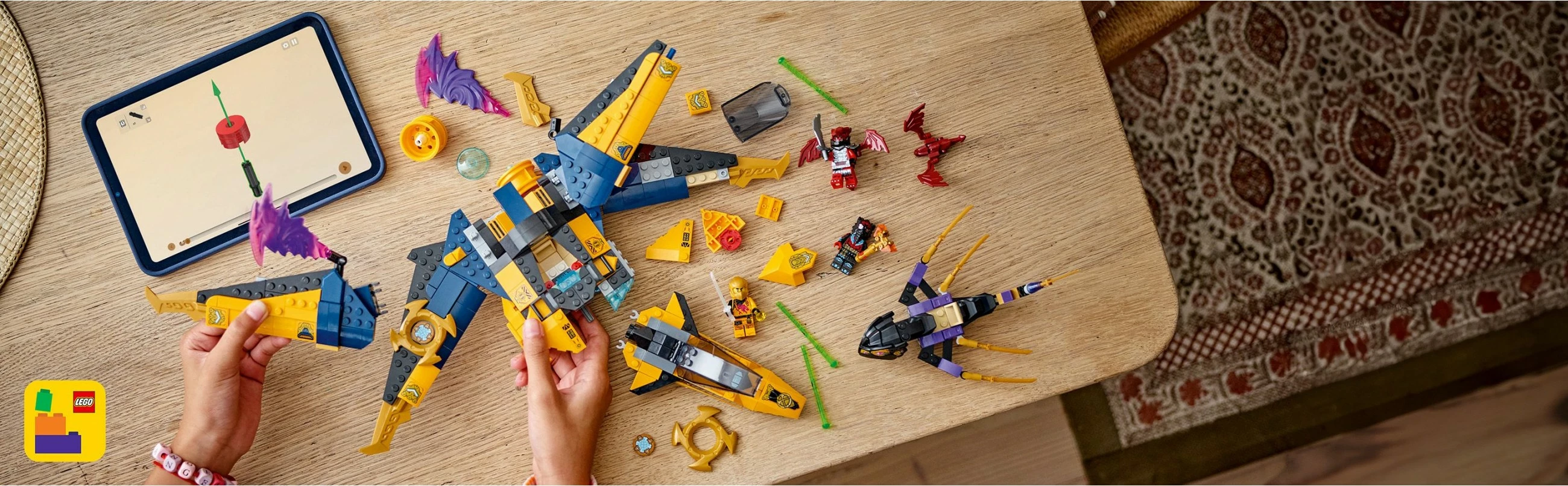Set ndërtimi LEGO Ninjago 71833 Ras & Arin Super Storm Jet, 510 pjesë, multikolor