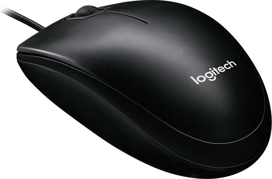 Maus Logitech B100 me kabllo USB 800 DPI, e zezë