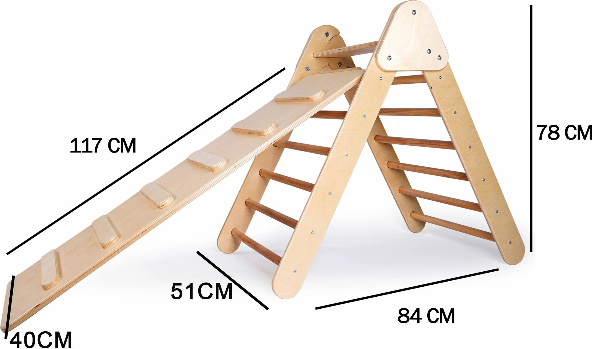Set ngjitës për fëmijë Pikler, ngjyrë lisi, Skye Decor, BLTYZ-AKTV0148