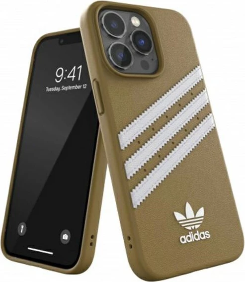 Mbështjellës Adidas OR Moulded PU për iPhone 13 Pro Max 6.7", bezhë e artë
