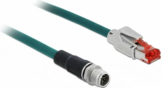 Kabllo rrjeti DeLOCK M12 X-coded 8 Pin në RJ45, 3 m, PVC, jeshile
