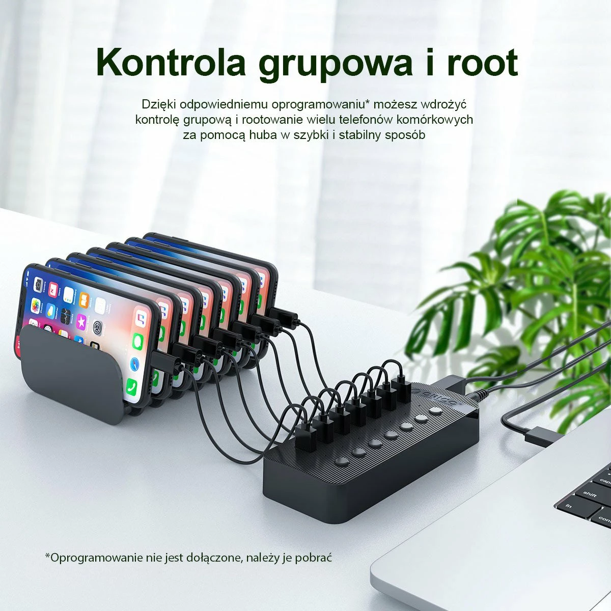 USB hub Orico CT2U3-16AB-EU-BK-BP 16x USB-A 3.2 Gen1 5 Gbps, aktiv, zi
