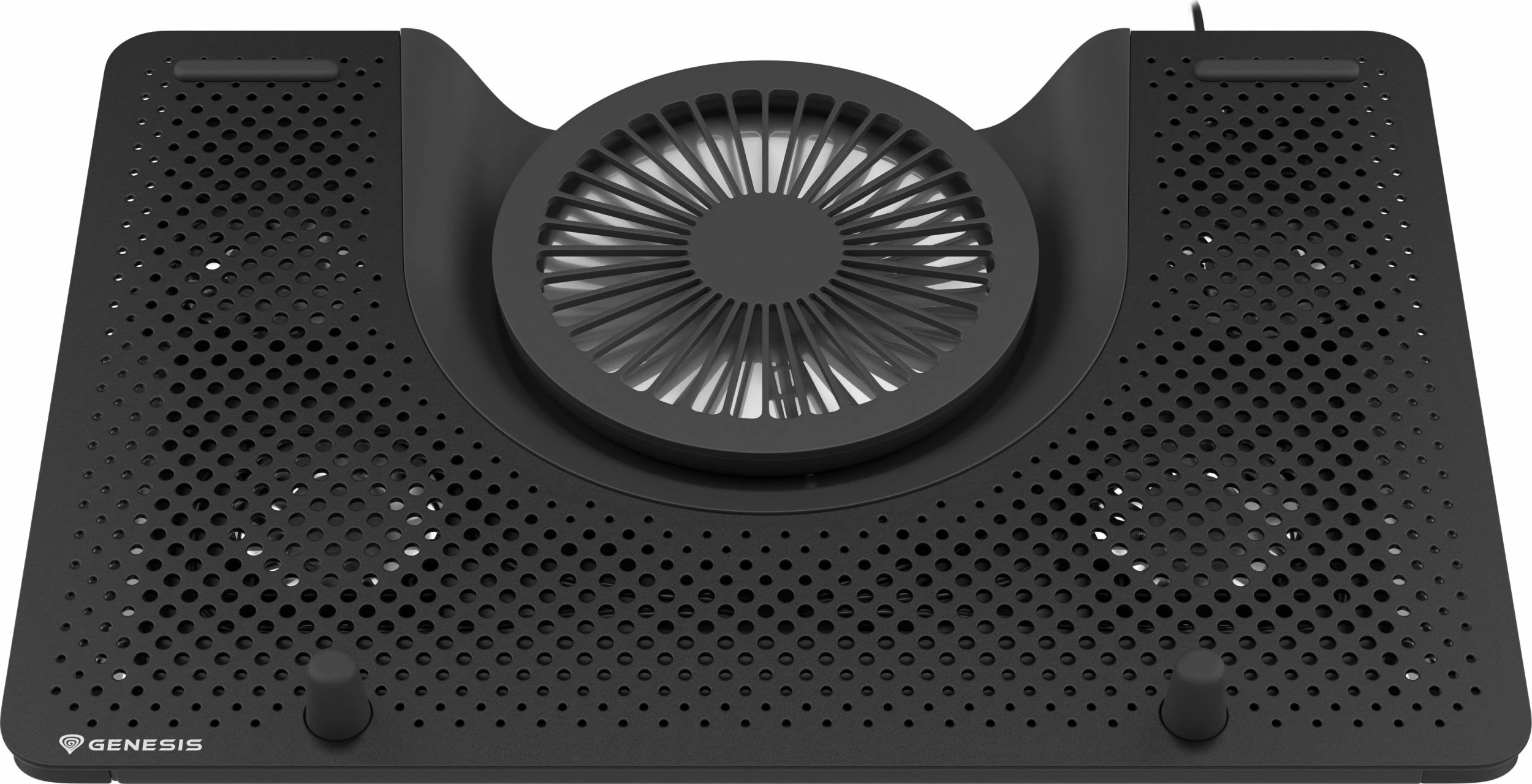 Mbajtëse ftohëse për laptop Genesis Oxide 550 NHG-1411, deri 17.3\", 5 ventilatorë, LED, USB 2.0 hub, e zezë