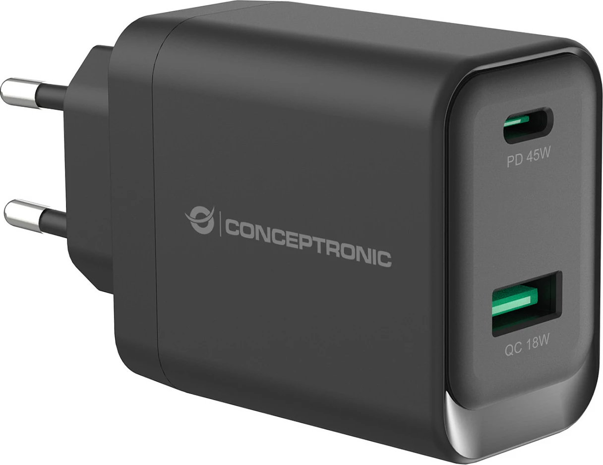 Karikues Conceptronic 2Port GaN 45W PD3.0/PPS USB-C/USB-A, i zi