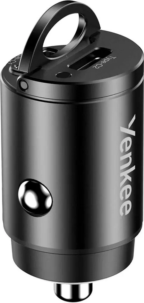 Karikues makine YENKEE YAC CAR 01 MINI Power Delivery 30W 2xUSB-C DC 12-24V, zezë