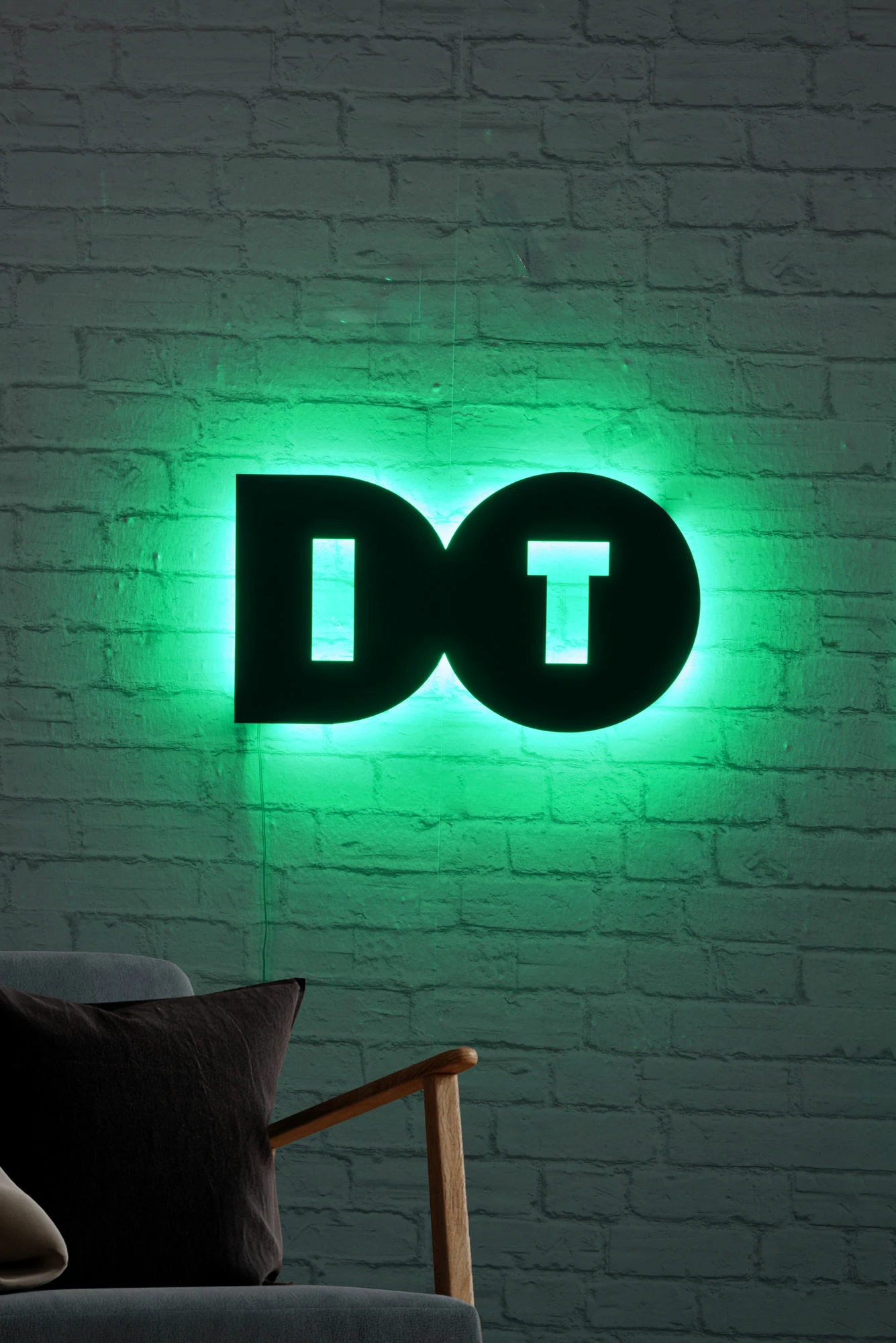 Dritë dekorative LED për mur, Wallity, Do It, ngjyrë e gjelbër