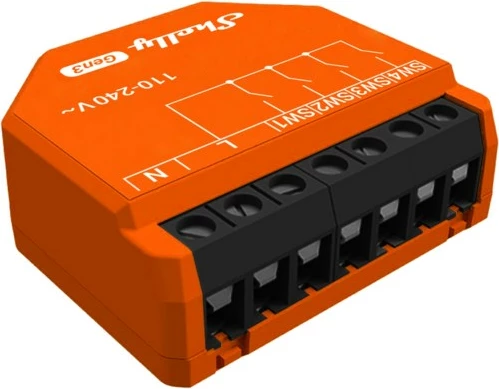 Relé elektrik Shelly i4 Gen3, 4 kanale, Wi-Fi, portokalli