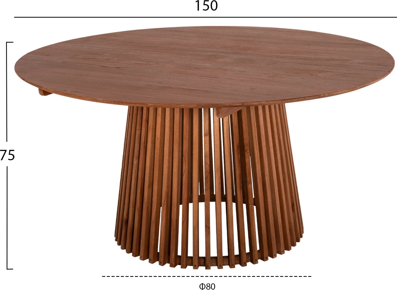 Set ngrënieje FARLEY FH21076.02, tavolinë Ø150 cm & 4 karrige (5 pjesë), ngjyrë natyrale