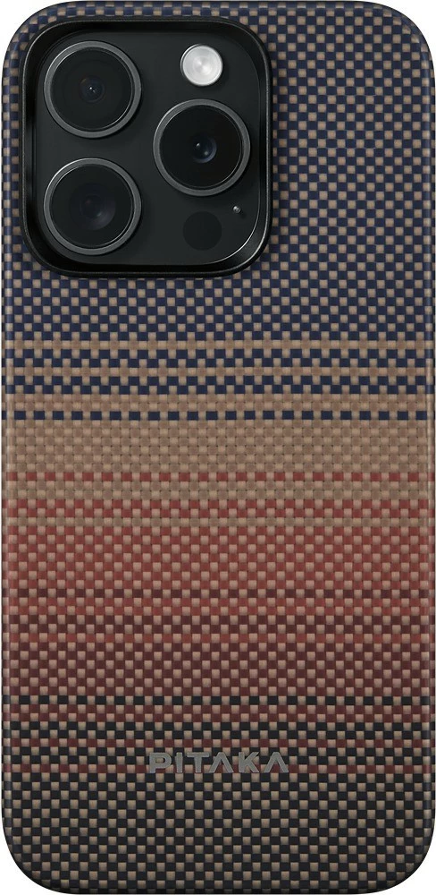 Mbështjellës Pitaka MagEZ Case 5 për iPhone 15 Pro, MagSafe, 0.69 mm, Sunset kafe/portokalli 5