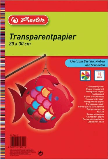 Letër transparente A4 Herlitz Transparentpapier 20x30 cm, 10 fletë, shumëngjyrëshe