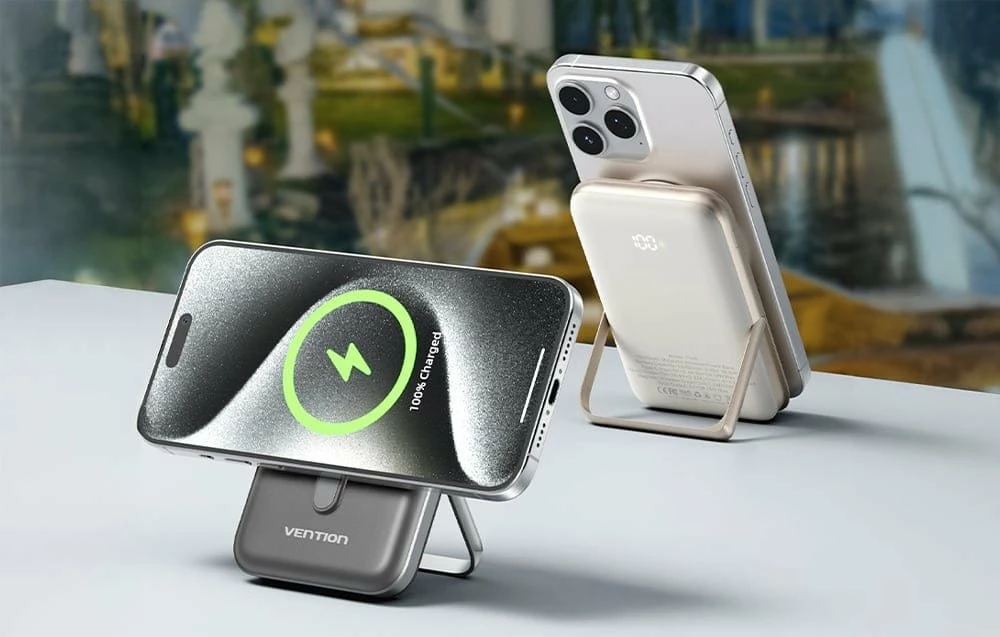 Powerbank Vention FHNW0 10000mAh 20W me karikim magnetik/induksion, i bardhë
