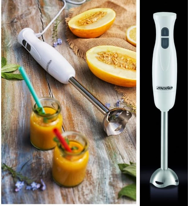 Blender dore Mesko MS4619 300W, 2 shpejtësi, inox, i bardhë
