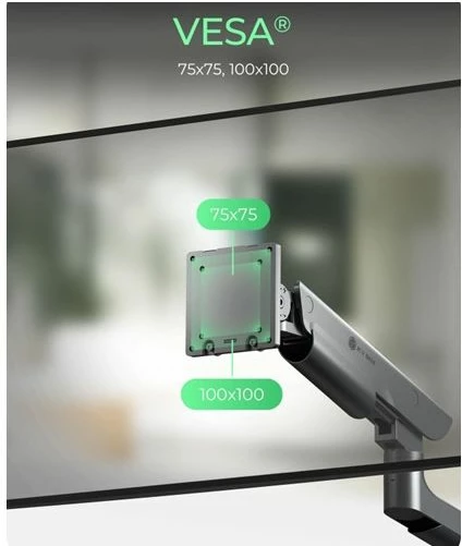 Mbajtëse tavoline për 2 monitorë ICYBOX IB-MS702-T, gas spring, deri 57\" / 27 kg, VESA 75x75 & 100x100, e zezë