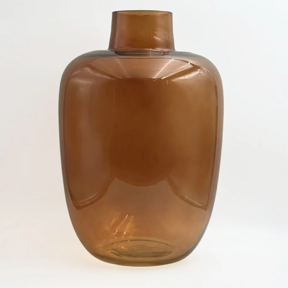 Vazo qelqi VIDRIO, ngjyrë karamel, 25x25x38cm