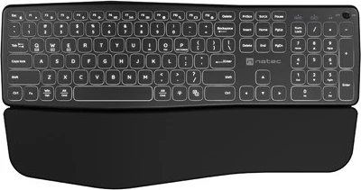 Tastierë Natec Porifera, pa tela, Qwerty, numërike, 12 çelësa multimedialë, e zezë, ndriçim i bardhë