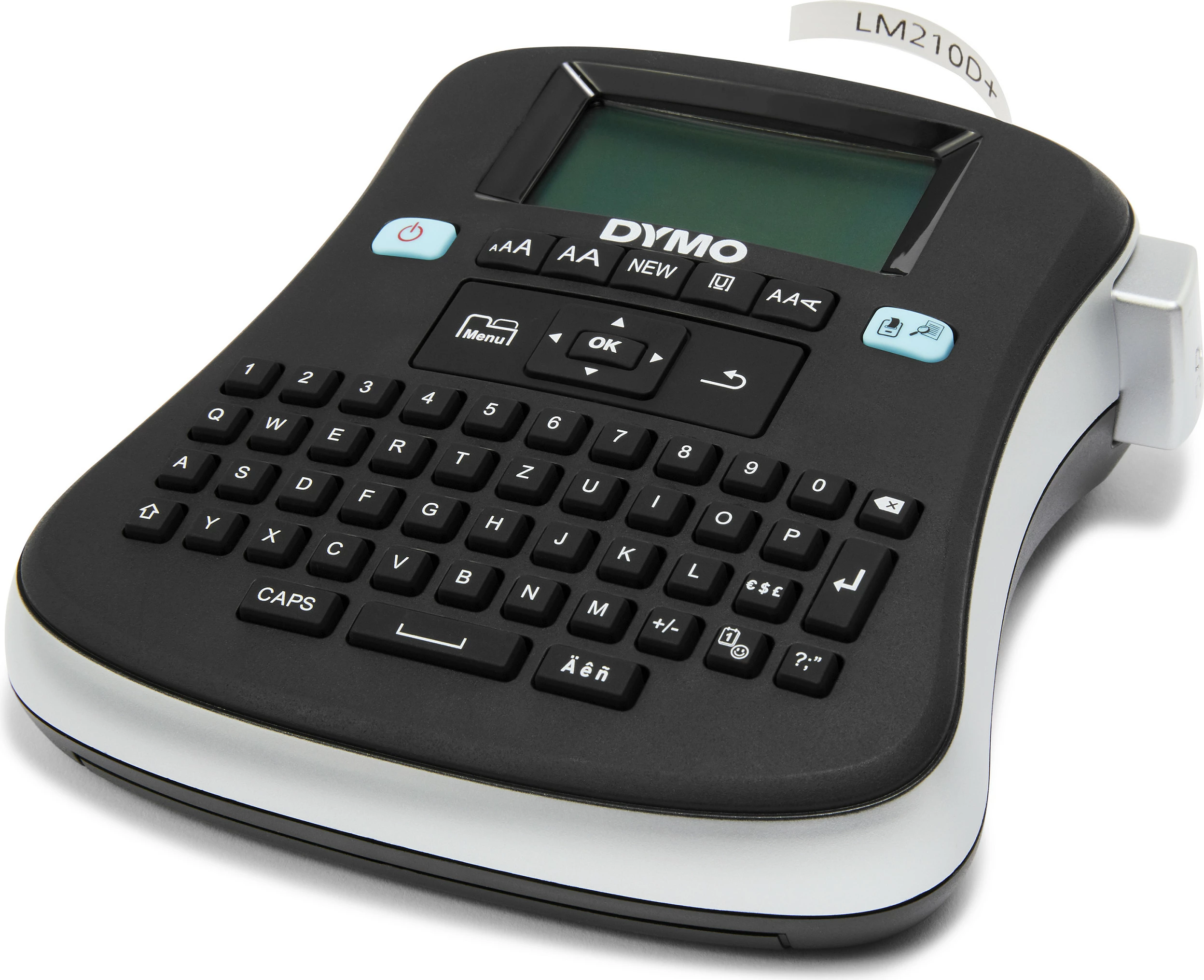 Printer për etiketa Dymo LabelManager 210D+, QWERTZ, LCD, 180x180 DPI, me kasë, zi/gri