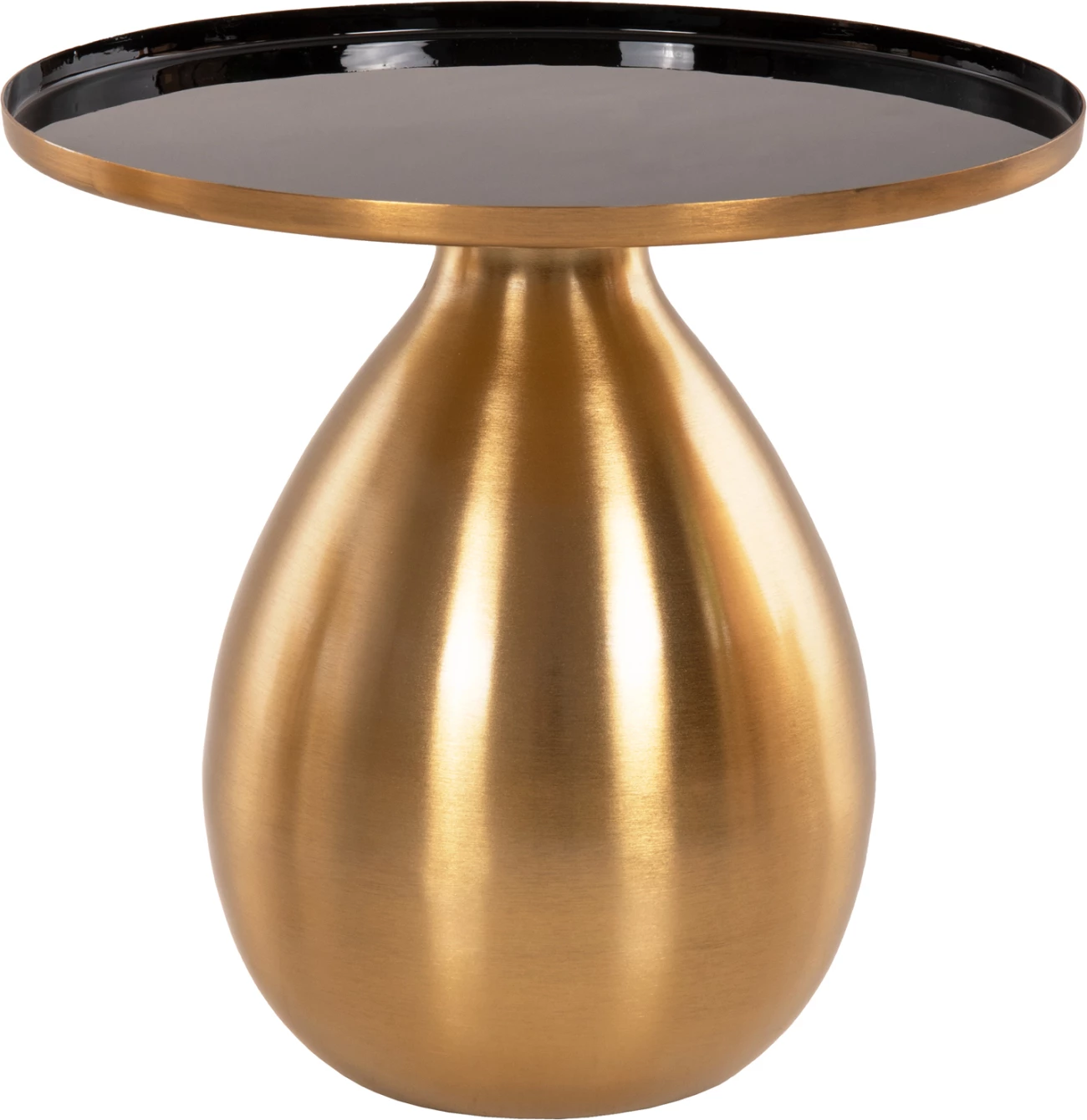 Tavolina anësore 2 copë, FH9661, metal, ngjyrë e zezë dhe ari, Φ50,5 & Φ40,5 cm