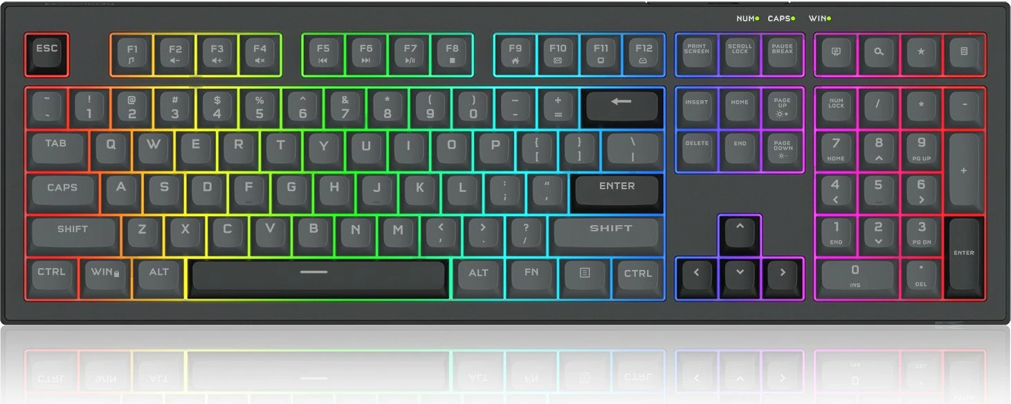 Tastierë gaming Redragon K518 Crux, full-size 108 taste, RGB, USB me kabllo 1.5 m, US layout, e zezë