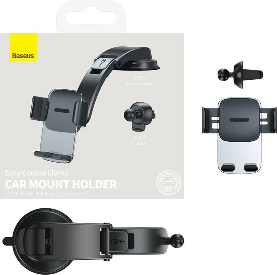 Mbajtës telefoni për makinë Baseus Easy Control Clamp SUYK000-001, i zi