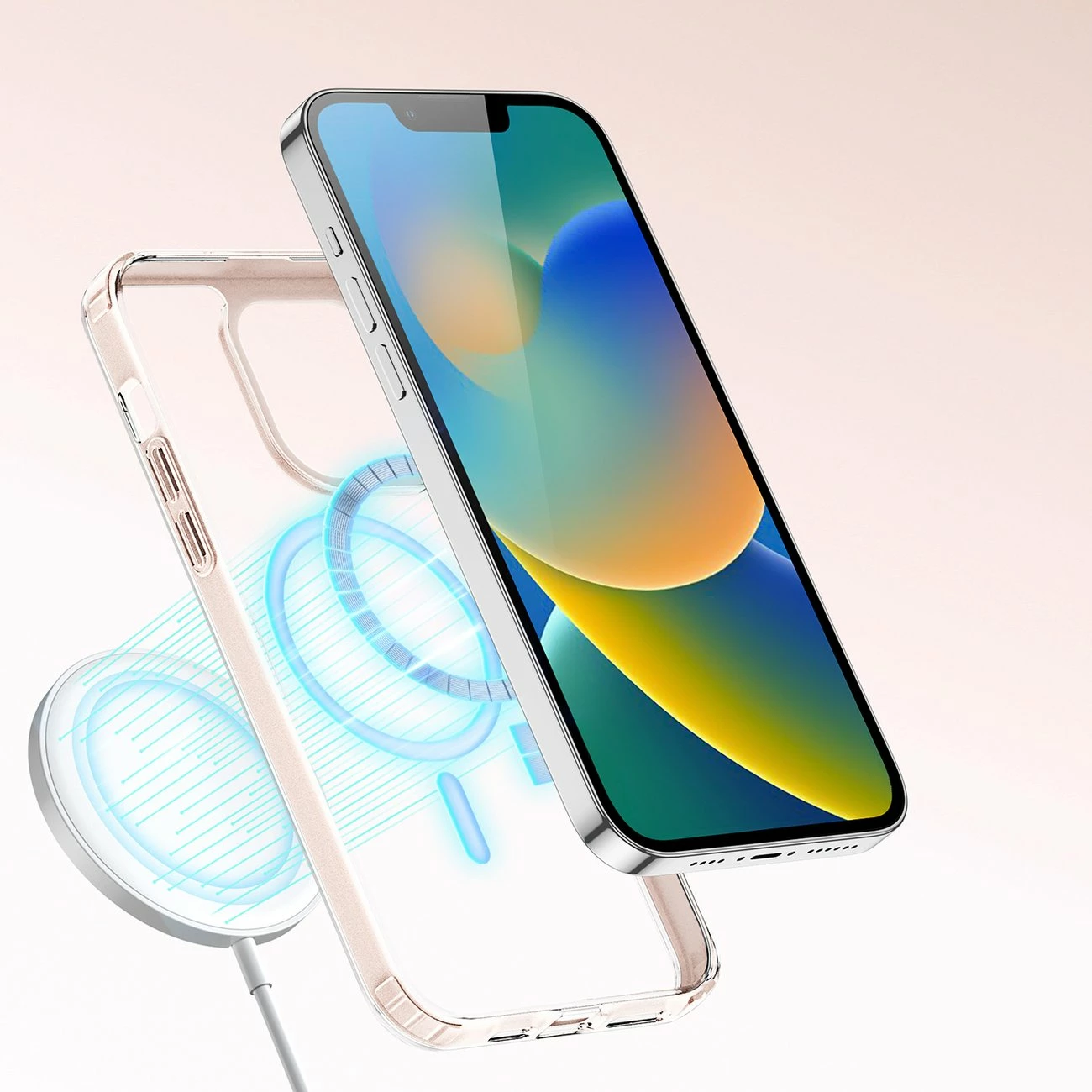 Mbështjellës Dux Ducis Clin2 për iPhone 14 Plus, MagSafe, Rozë, Transparent