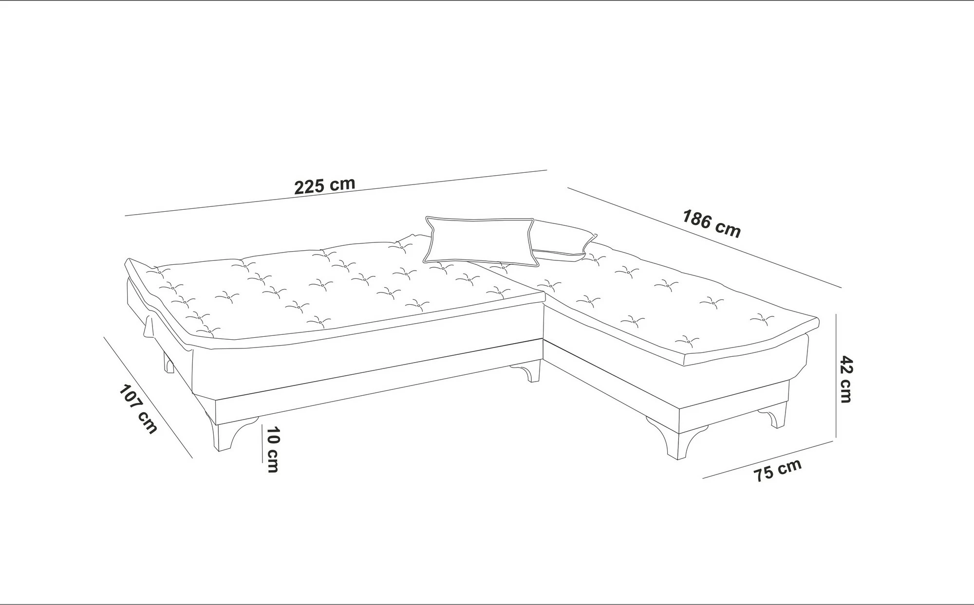 Kënd divan-krevat Atelier del Sofa, Santo-S, krem