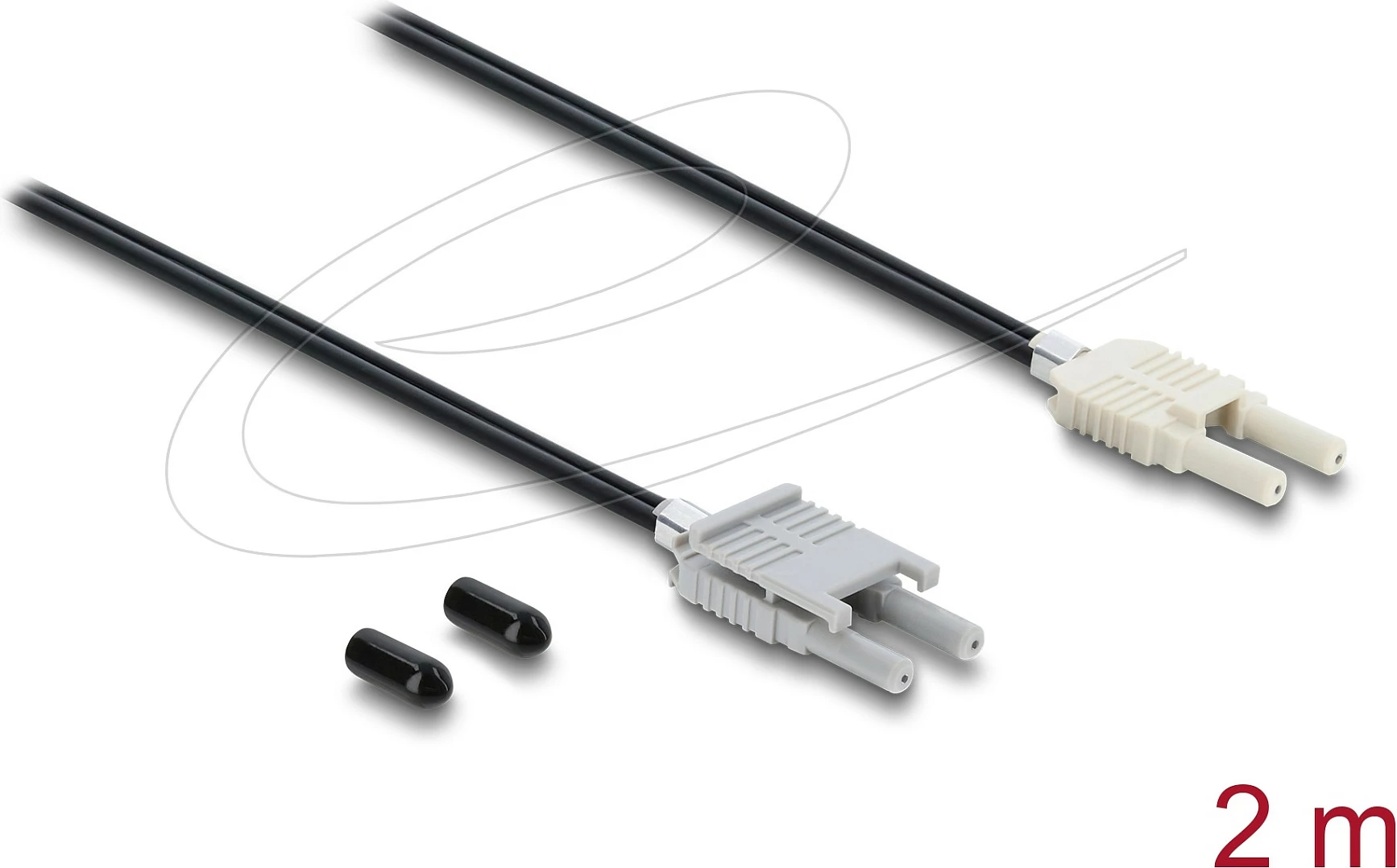Kabllo fibër optike DeLOCK HFBR 4506-4516Z, duplex në duplex, 2 m, zi/gri