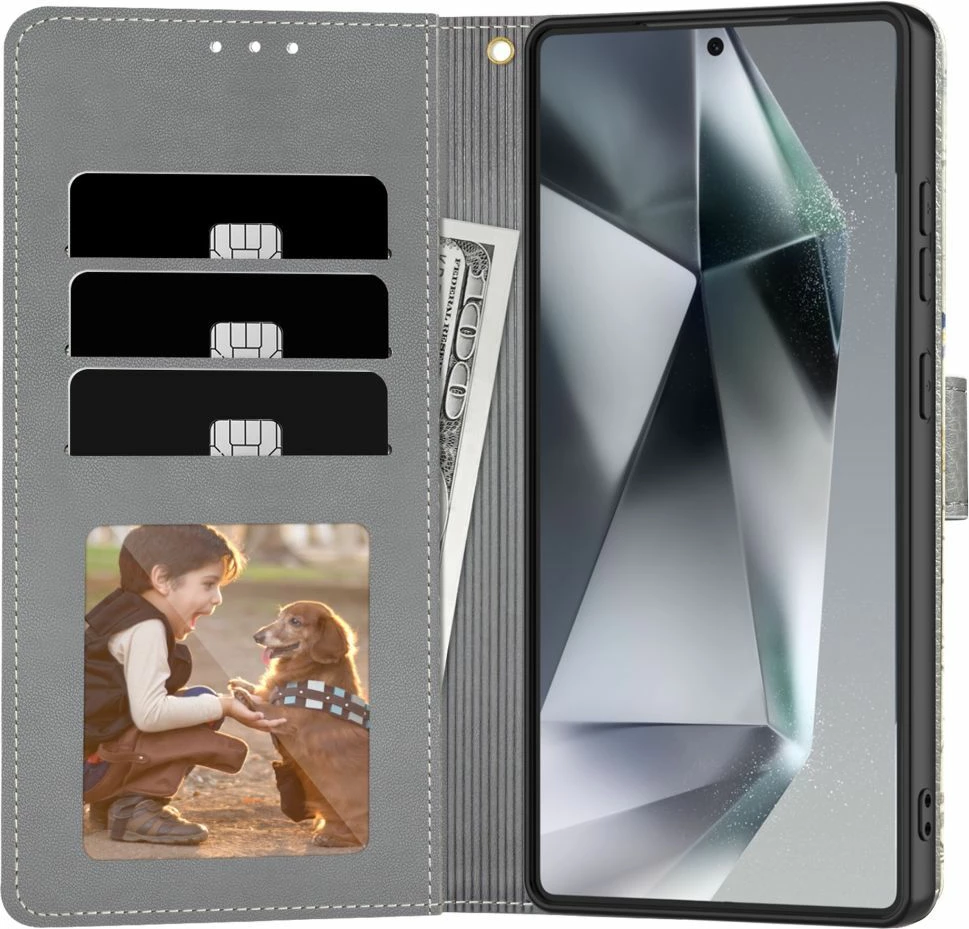 Mbështjellës Tech-Protect Wallet për Samsung Galaxy A36 5G, Lule të bardha