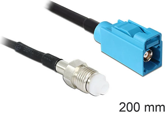Kabllo RF DeLOCK 88598, RG-174, FME (F) në FAKRA Z (F), 0.2 m, e zezë