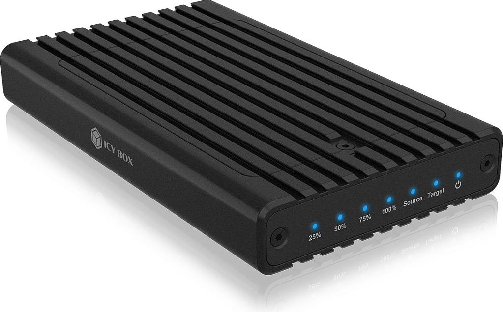 Kasë SSD ICY BOX IB-2817MCL-C31, USB-C 3.2, 2x M.2 NVMe, e zezë